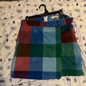 Zara Multicolor Plaid Mini Skirt